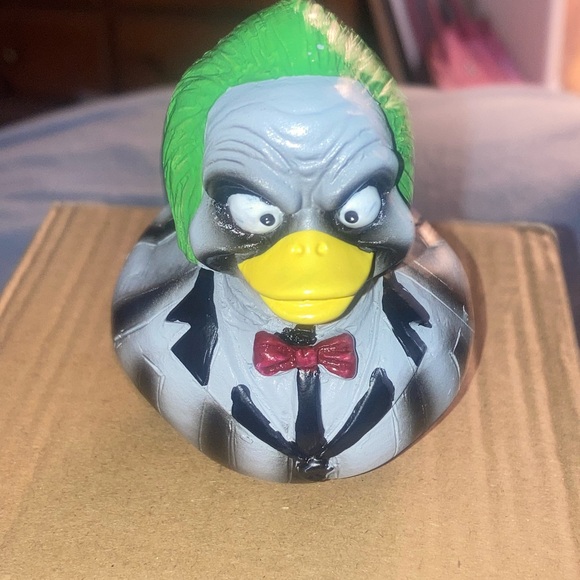 Other - Green & Yellow Novelty Bird Resin Duck - Beetlejuice Style Resin
